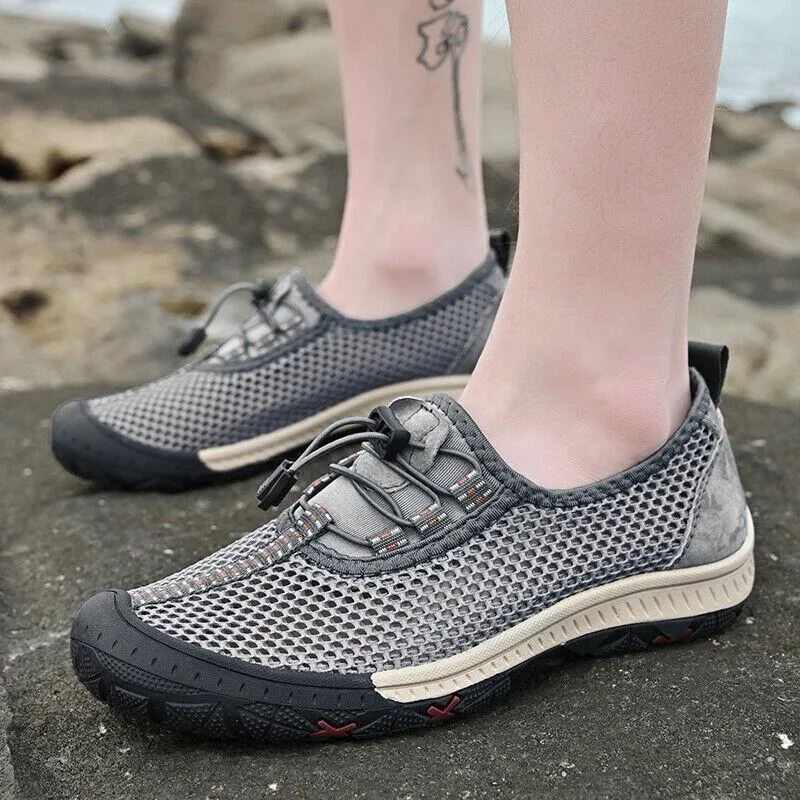 Adjustable Breathable Mesh Walking Shoes Lightweight Non-Slip