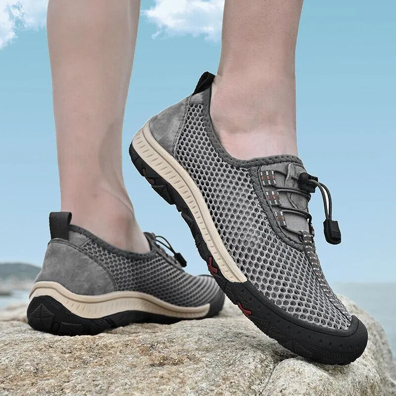 Adjustable Breathable Mesh Walking Shoes Lightweight Non-Slip