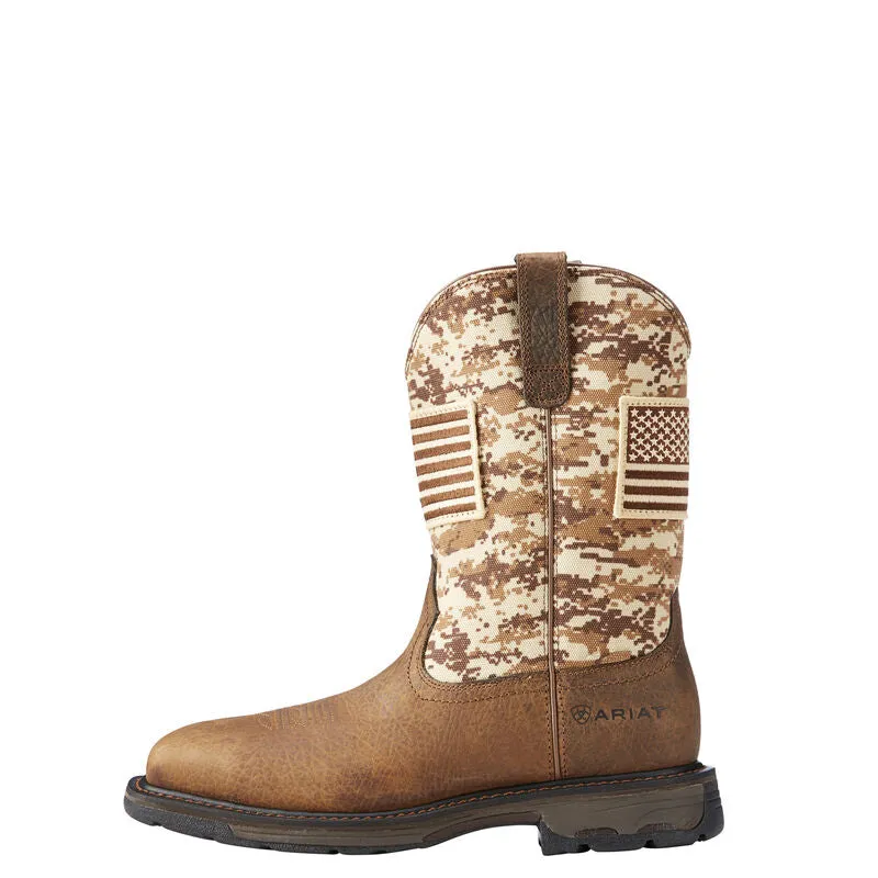 Ariat Men's 11" Workhog Patriot Work Boot - Earth/Sand Camo 10023100