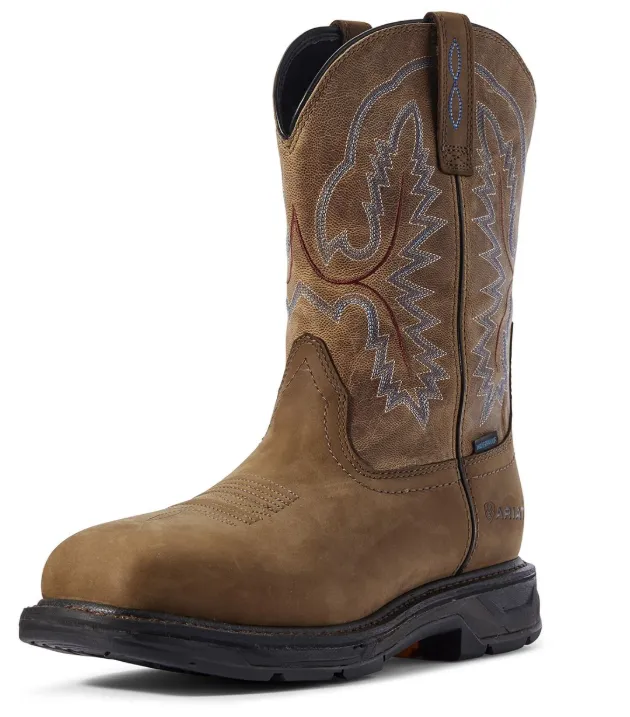 Ariat Men's Workhog Square Toe XT H2O Work Boots - Brown Soft Toe 10031474