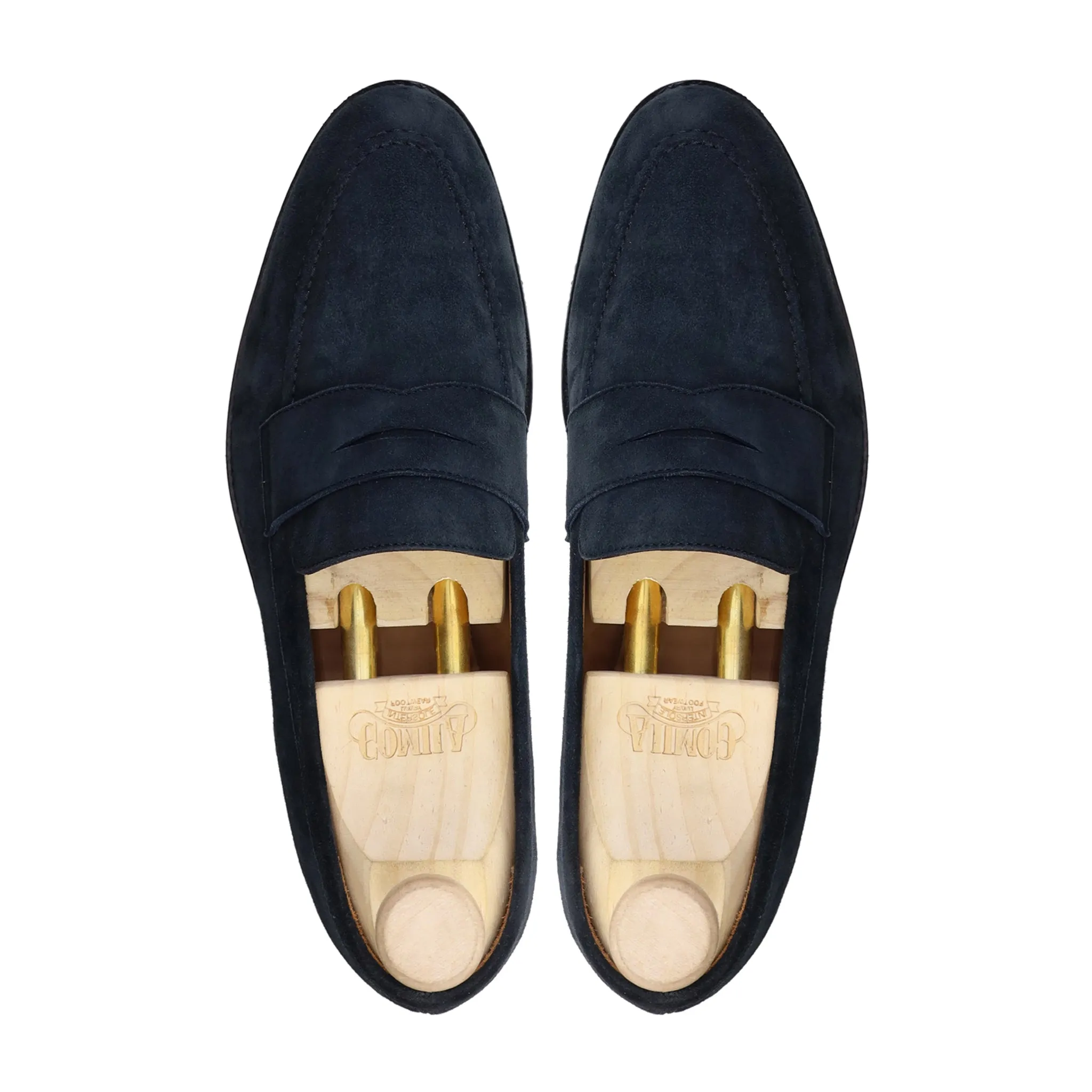 Awas - Men's Navy Blue Kid Suede Loafer