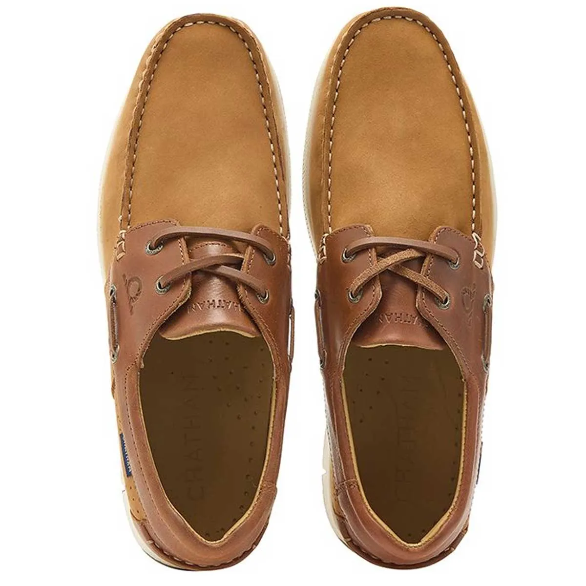 CHATHAM Brixham Leather & Nubuck Boat Shoes - Men's - Tan