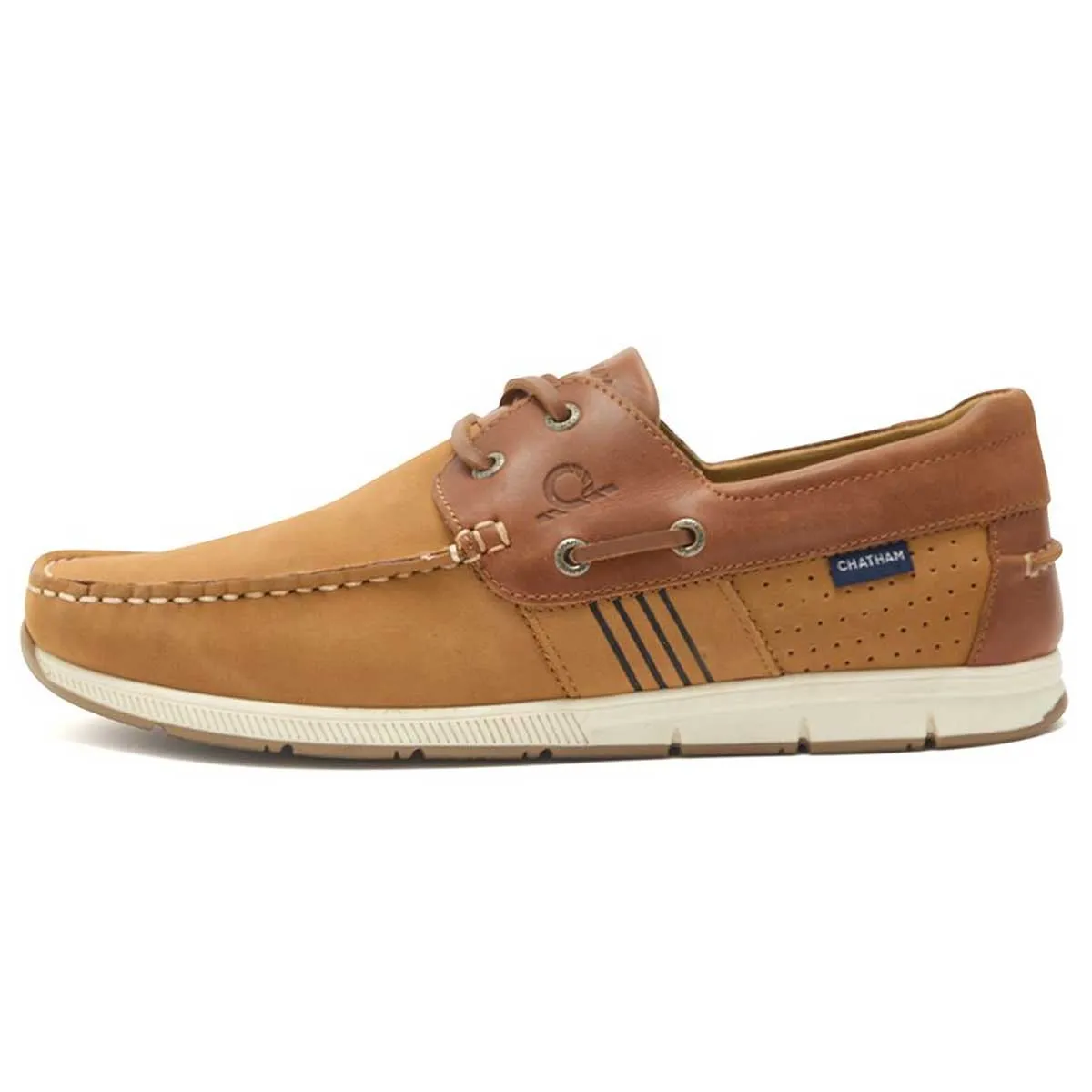 CHATHAM Brixham Leather & Nubuck Boat Shoes - Men's - Tan