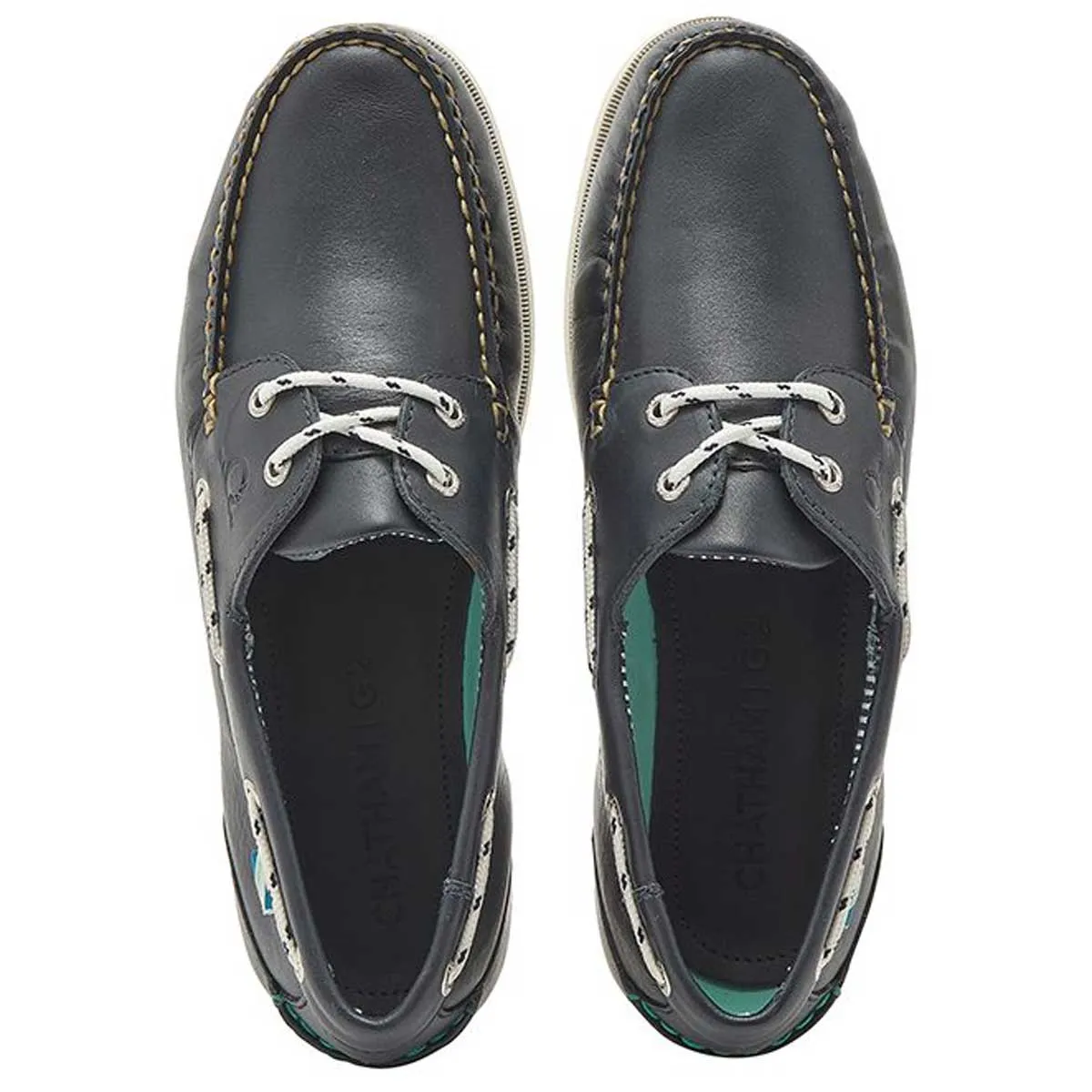 CHATHAM Crew G2 Premium Leather Boat Shoes - Men's - Navy