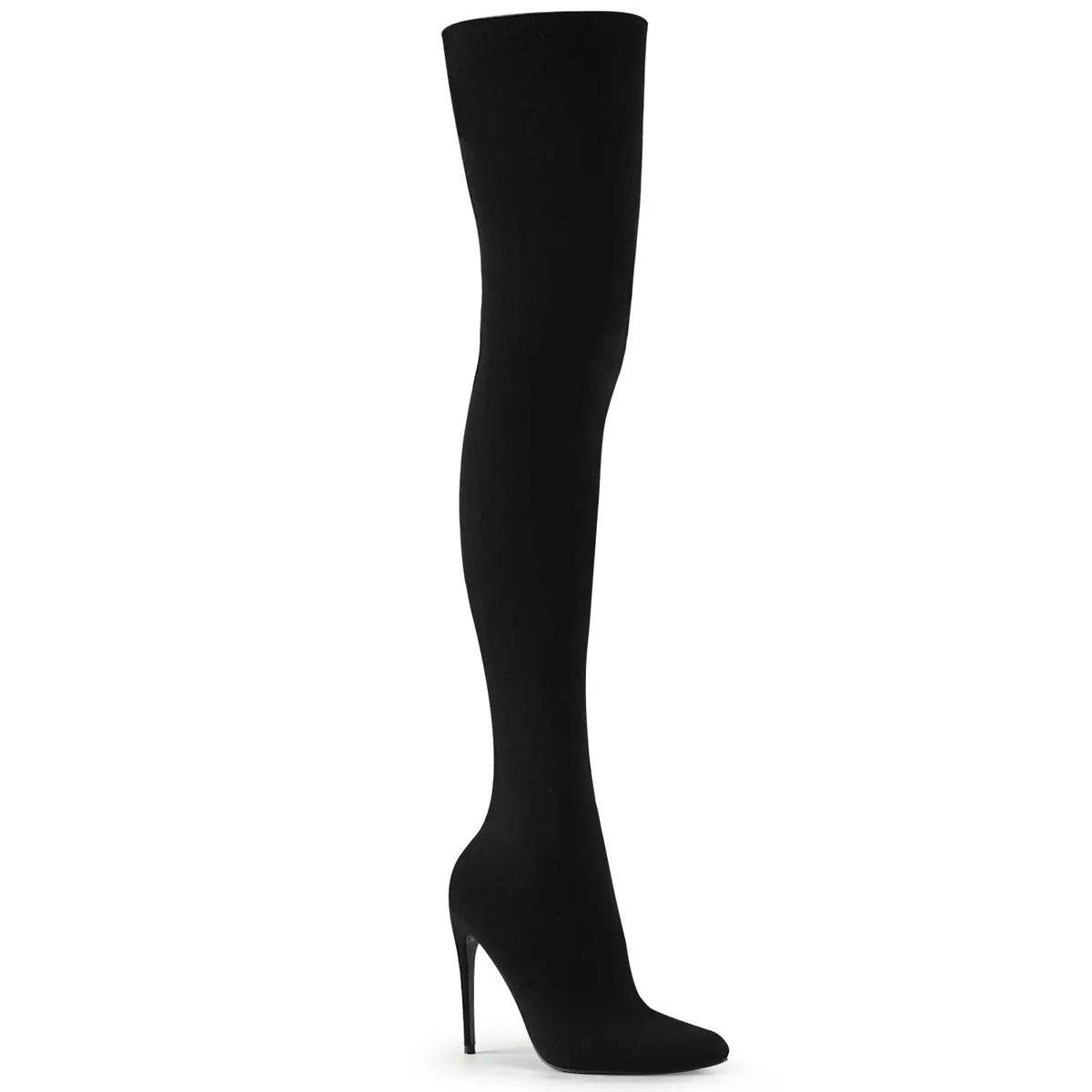 COURTLY-3005 Stiletto Heel Skintight Stretchy Pull On Thigh High Boot