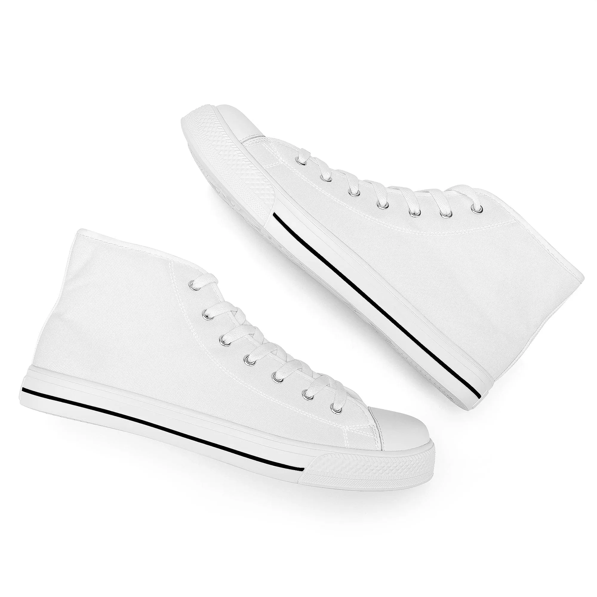 Custom High Top Canvas Shoes- White FWS