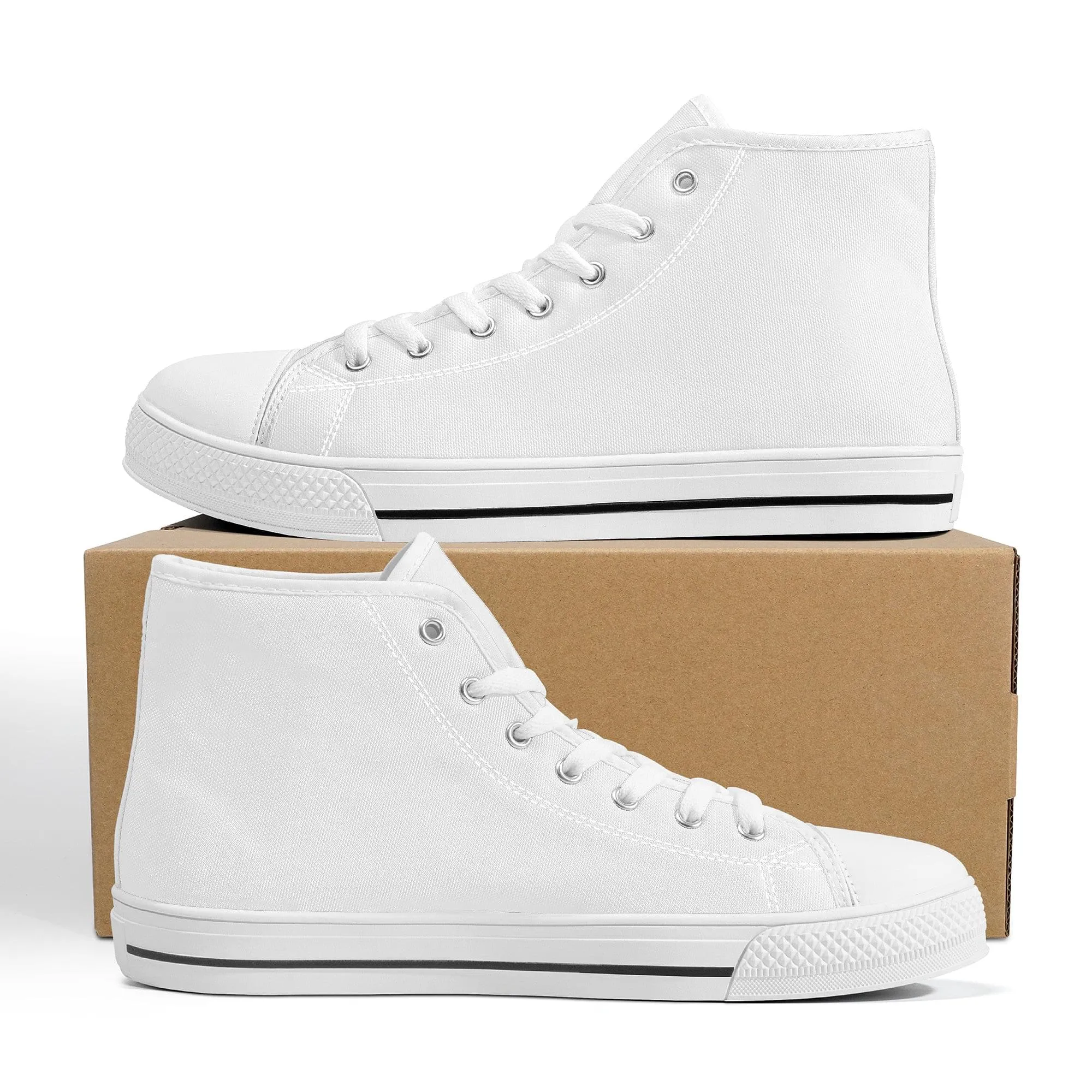 Custom High Top Canvas Shoes- White FWS