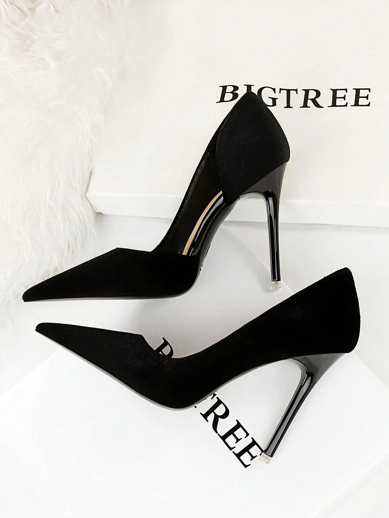 Cutout Suede Stiletto Pumps