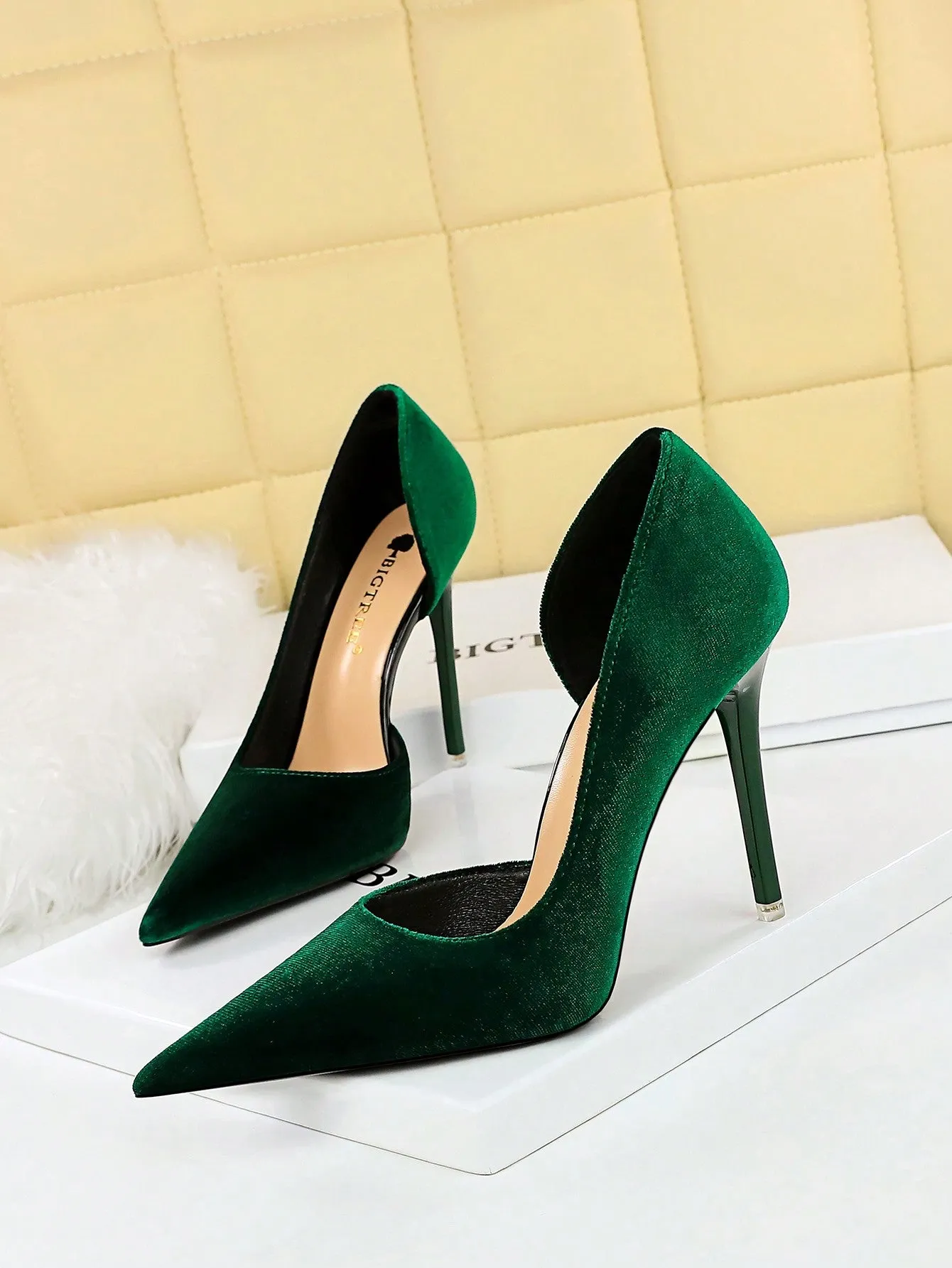 Cutout Suede Stiletto Pumps