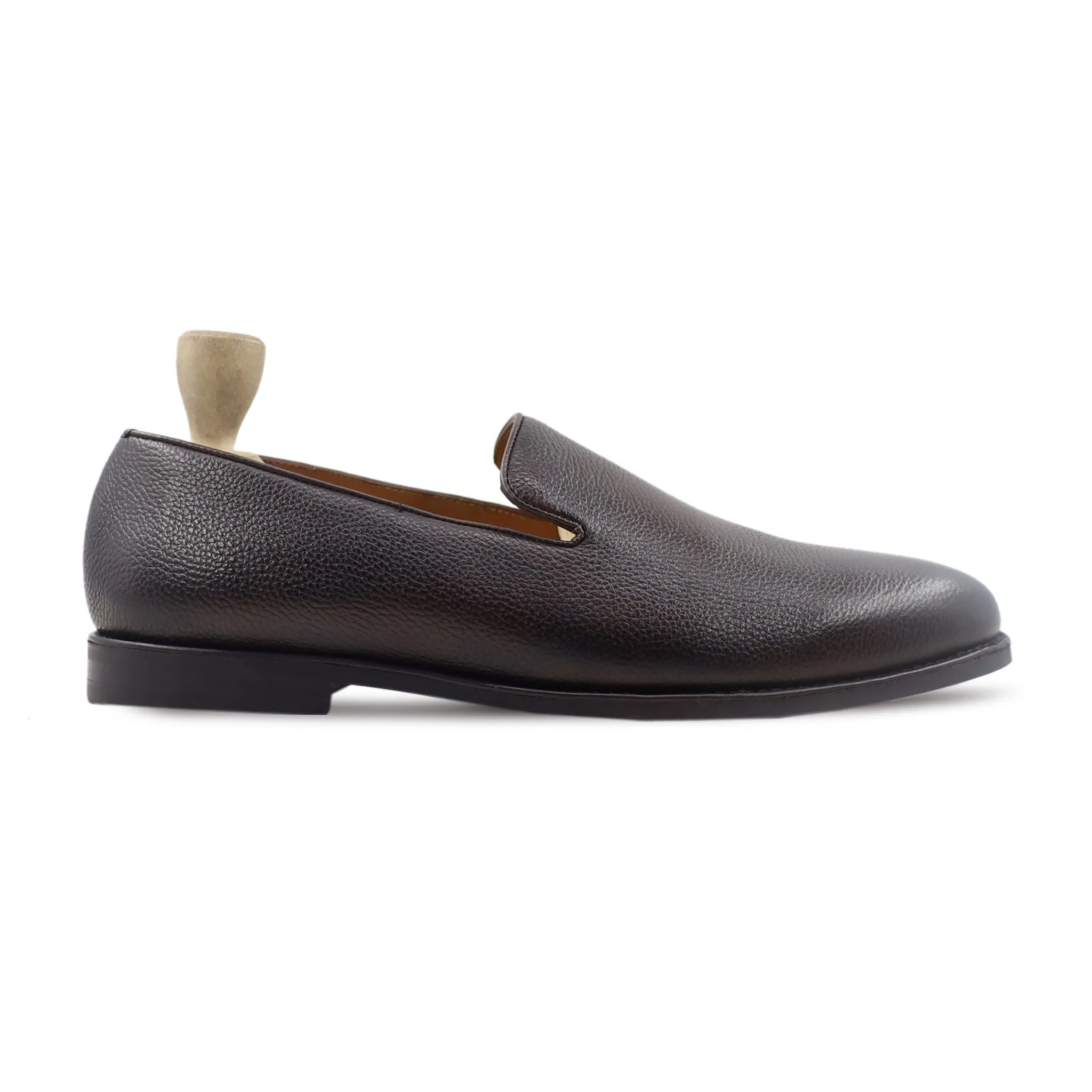 Dalton - Men's Dark Brown Pebble Grain Leather Loafer