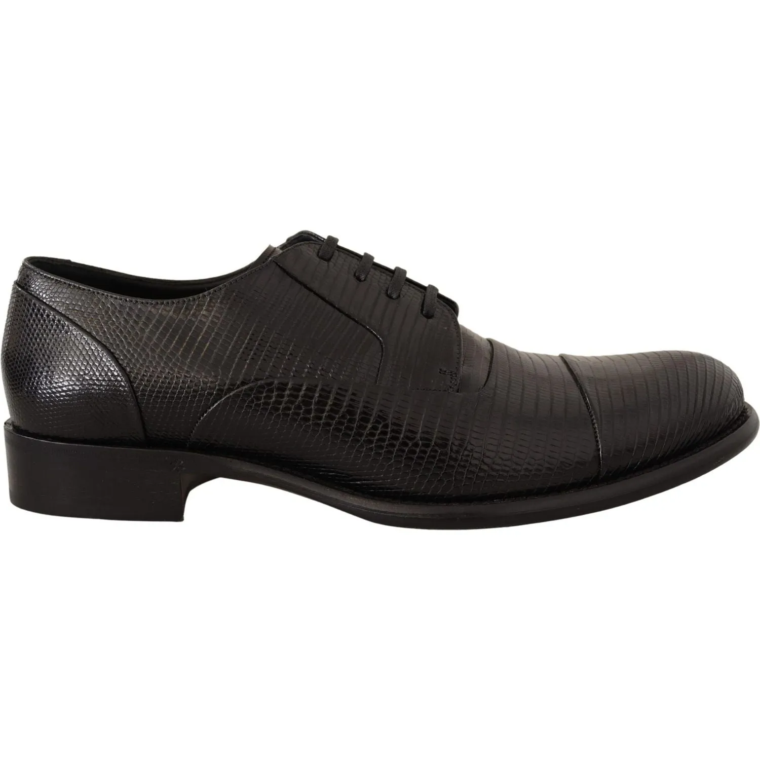 Dolce & Gabbana Elegant Black Lizard Skin Derby Shoes