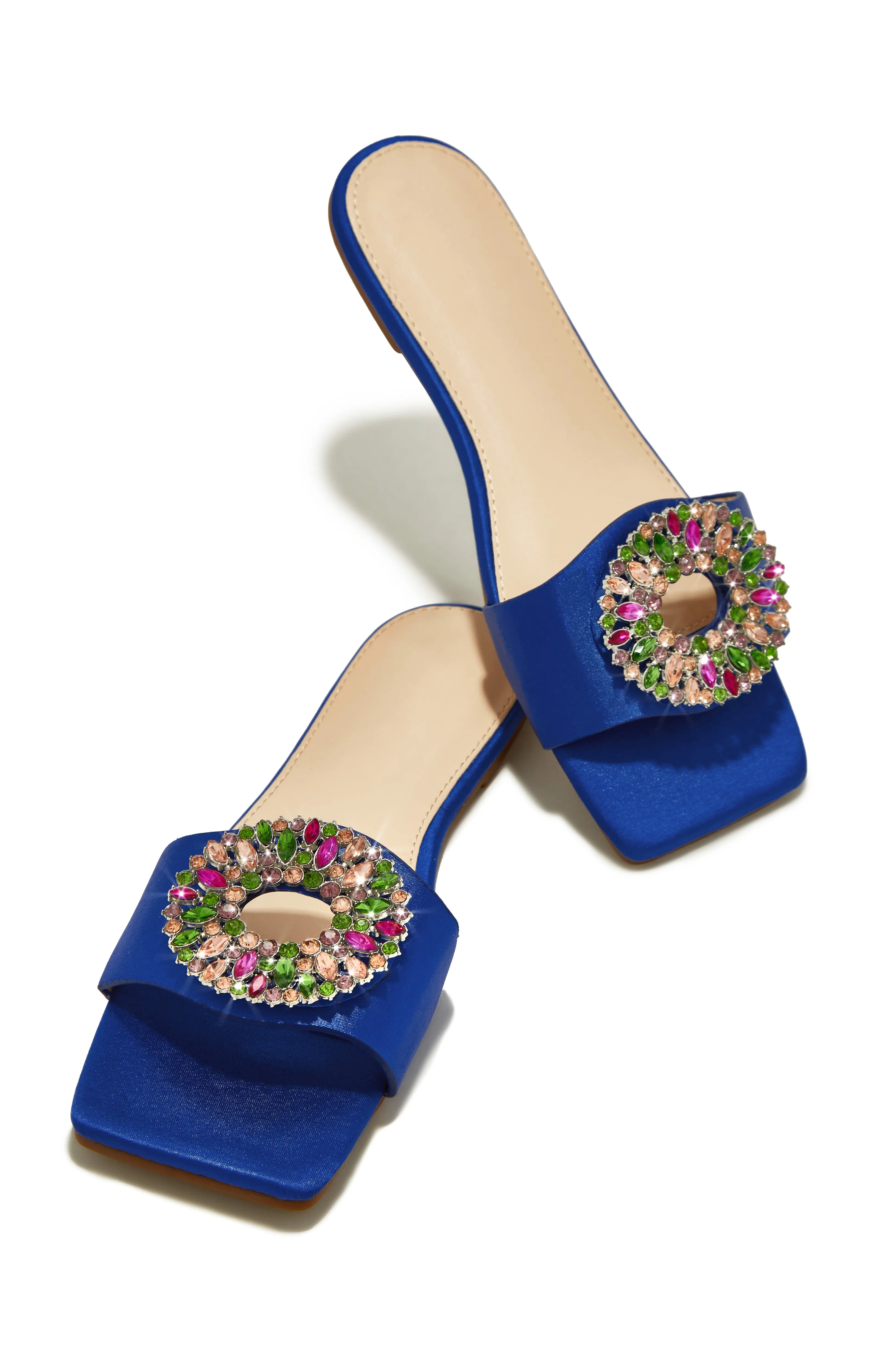 Dolce Summer Embellished Slip On Sandals - Purple