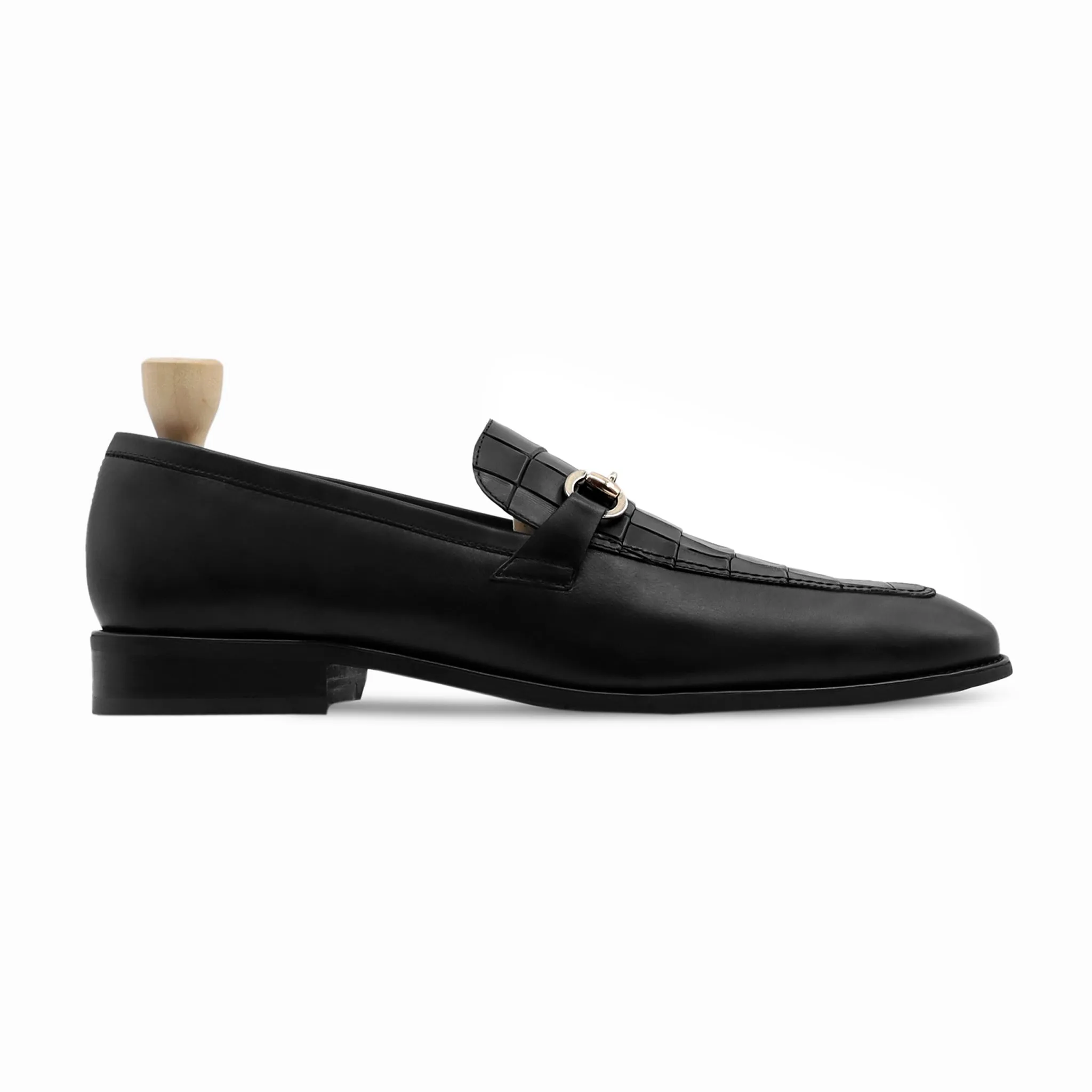 Dukhan - Men's Black Calf Leather Loafer