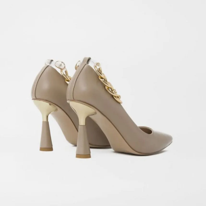 Empress Gold Chain Heel Pumps