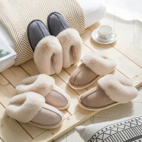 Faux Fur Slippers - Fuzzy Slippers for Women