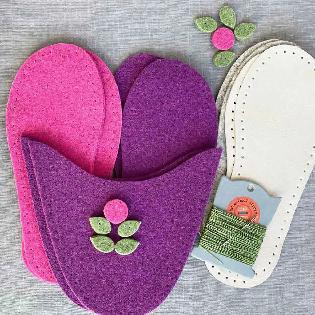 Flora Felt Slipper Kit US sizes