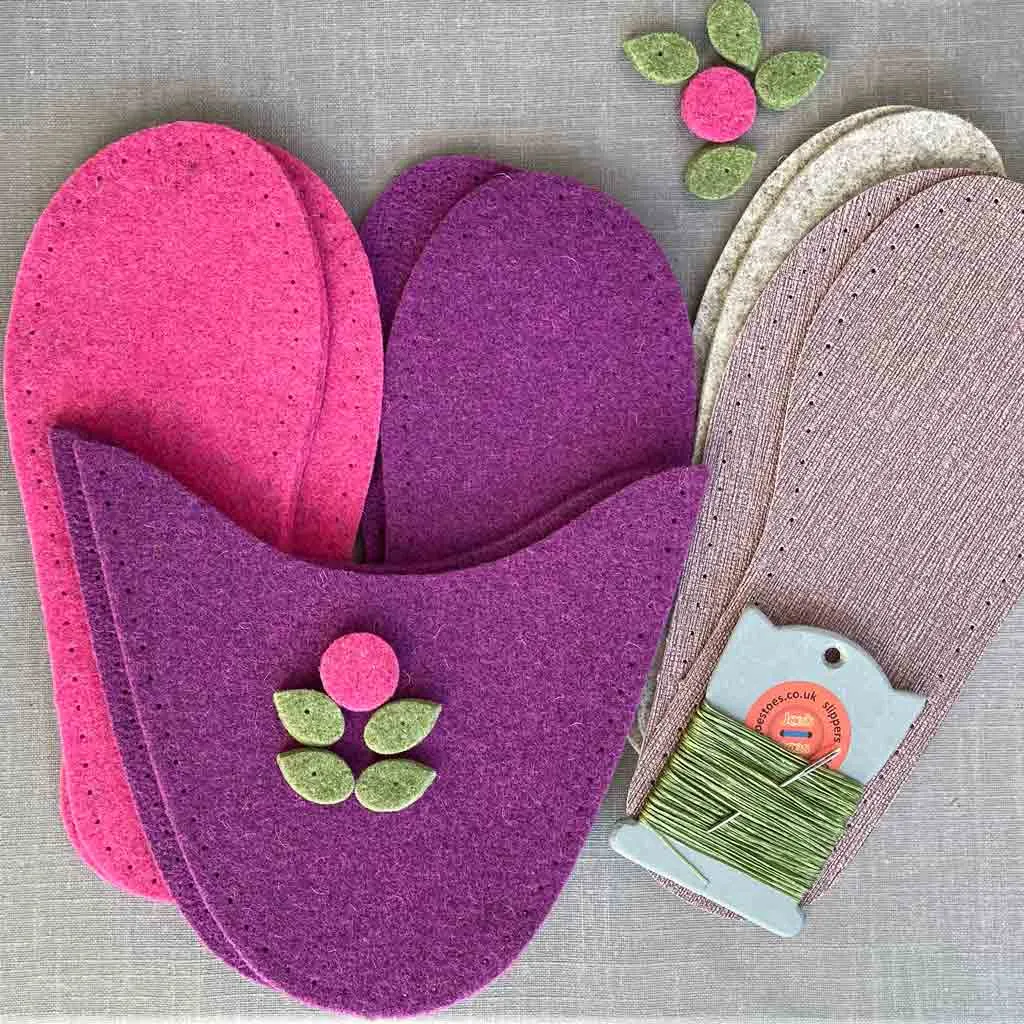 Flora Felt Slipper Kit US sizes