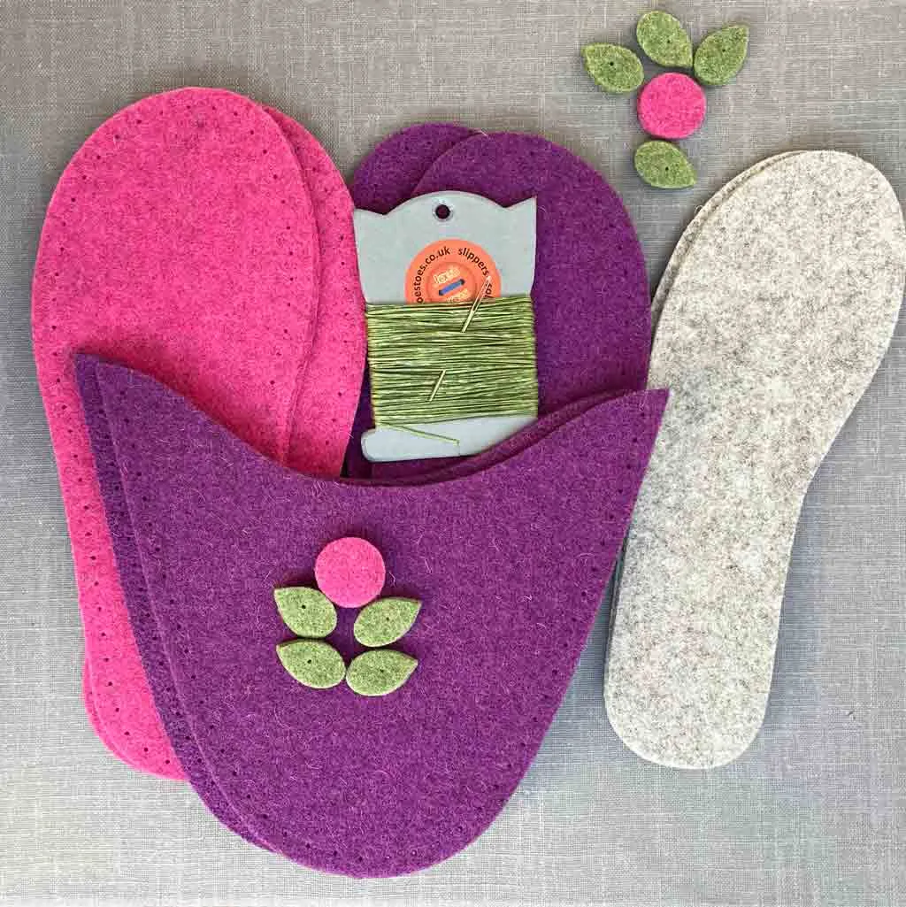 Flora Felt Slipper Kit US sizes