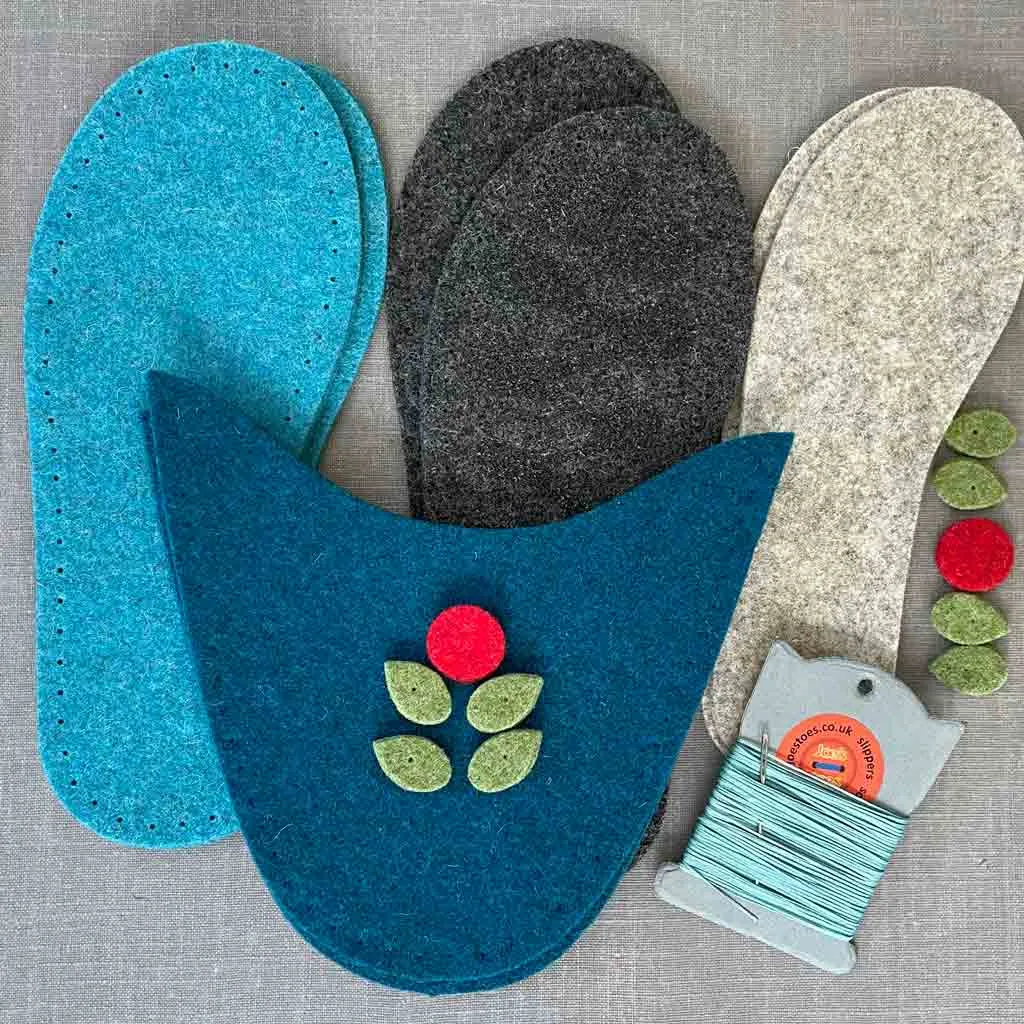 Flora Felt Slipper Kit US sizes