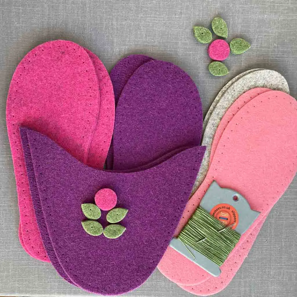 Flora Felt Slipper Kit US sizes