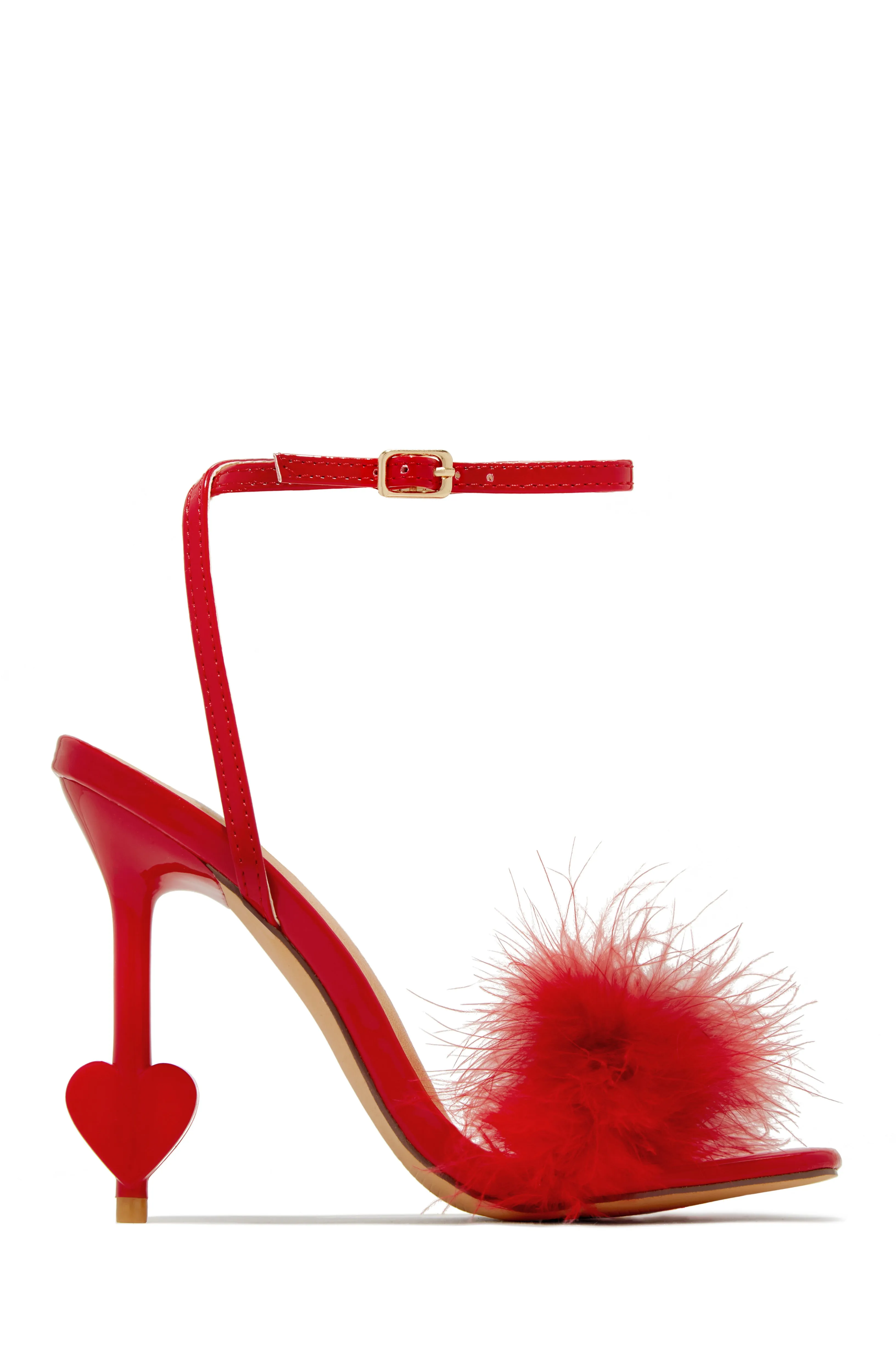 Forever and Always Faux Fur High Heels - Red