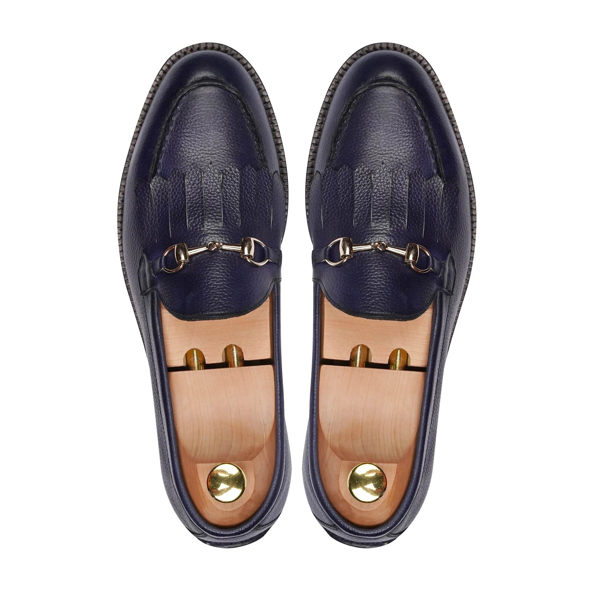 Gorizia - Men's Dark Blue Pebble Grain Leather Loafer