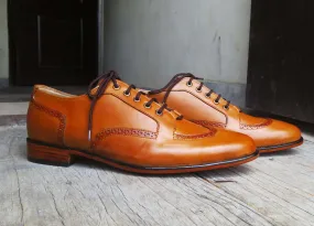 Handmade Men's Brown Leather Shoes, New Patina Designer Shoes, Dress Formal Shoes