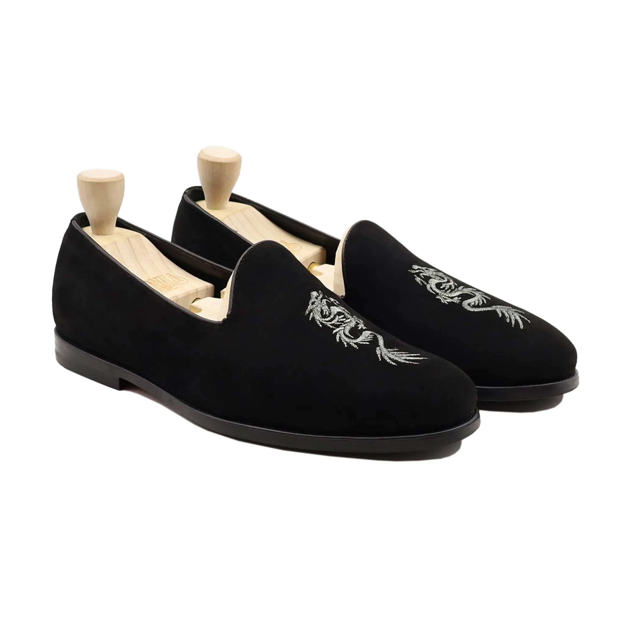 Iberica - Men's Black Kid Suede Loafer