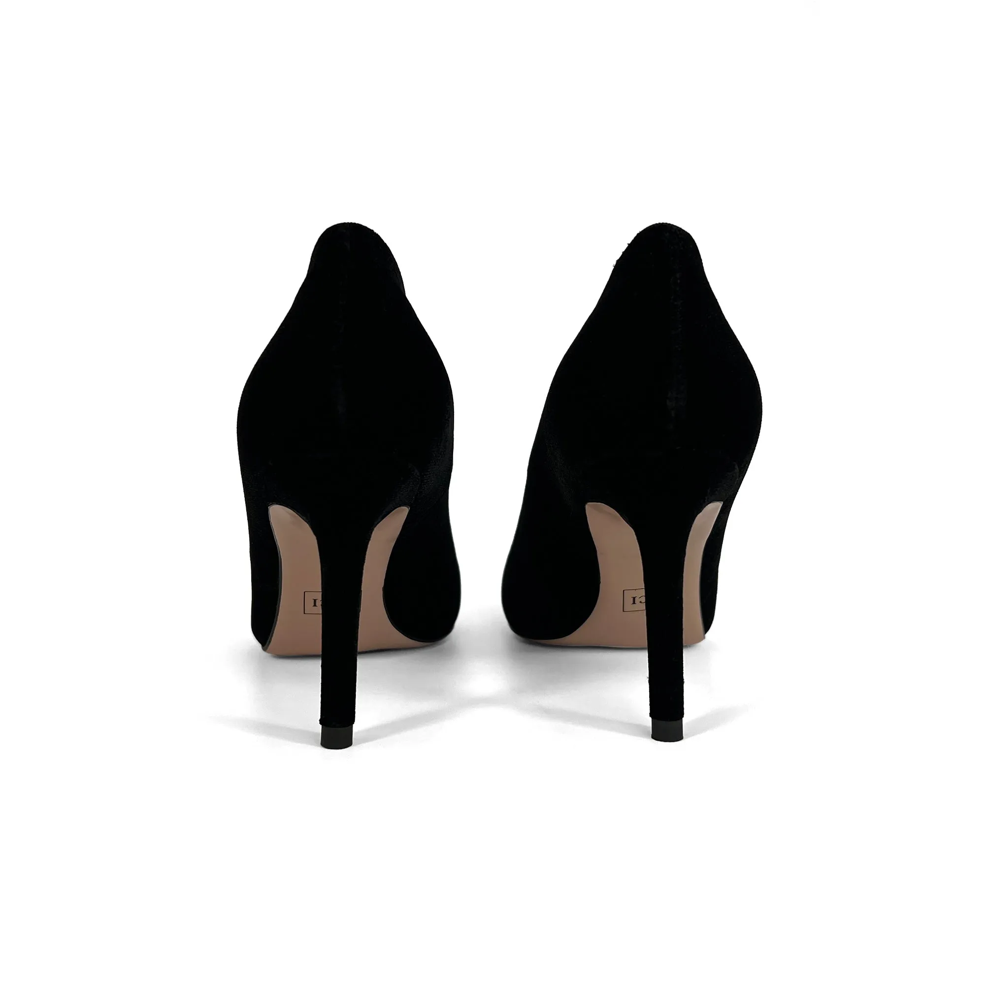 INCI Malin Black Velvet & Sheepskin lining-Pumps for Women 3.3 inch Heels-Stiletto High Heels Pointy Toe Pumps Shoes