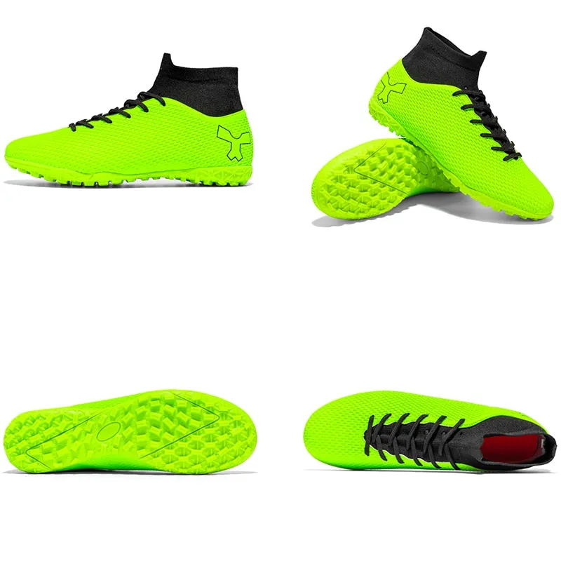 Kickmaster Green Soccer Shoes/CR7 Neon Euro Football Zapara Cleats