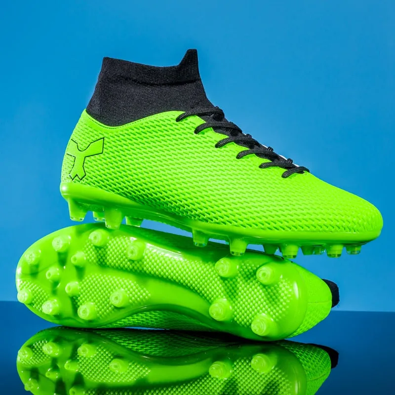 Kickmaster Green Soccer Shoes/CR7 Neon Euro Football Zapara Cleats