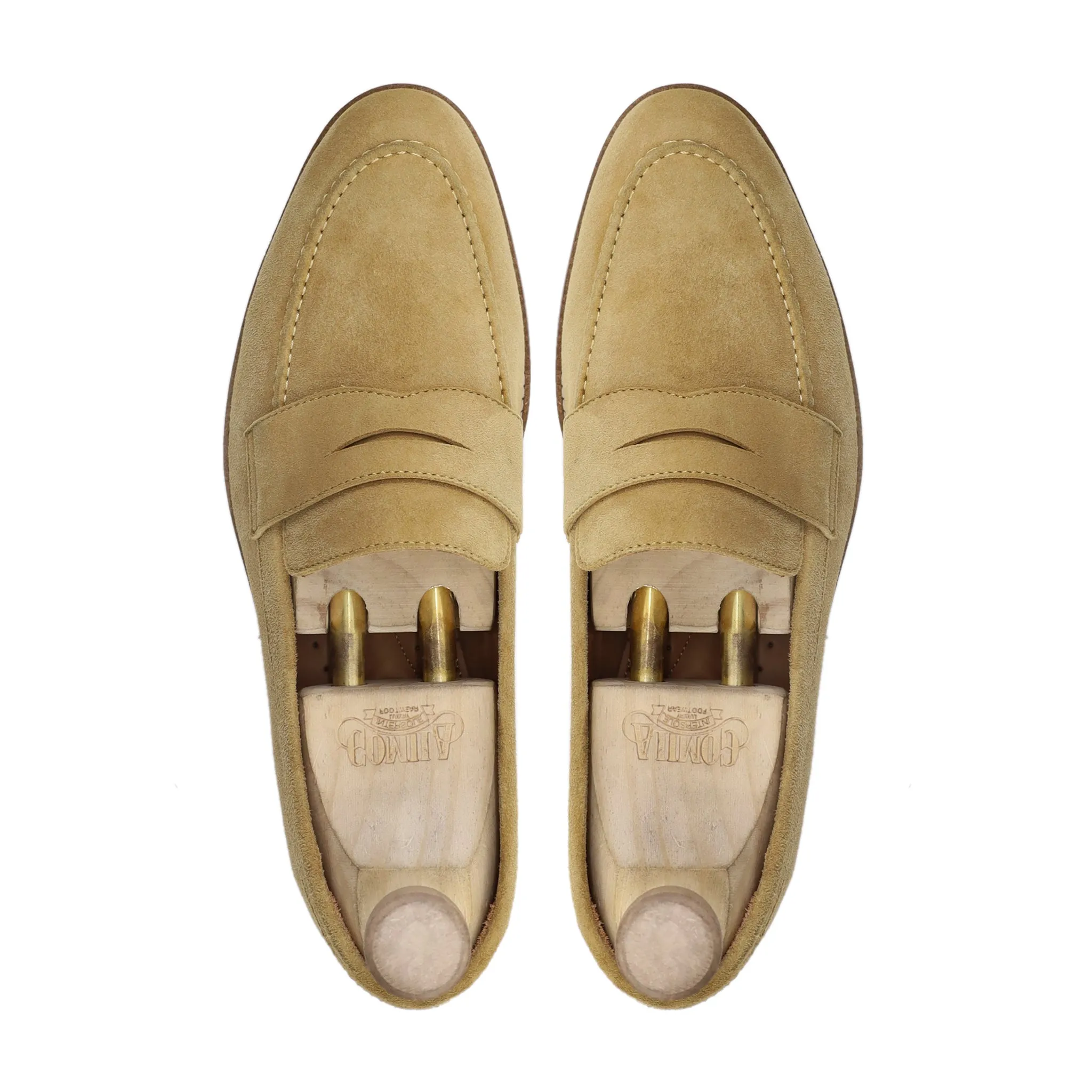 Lucas - Men's Camel Yellow Kid Suede Loafer