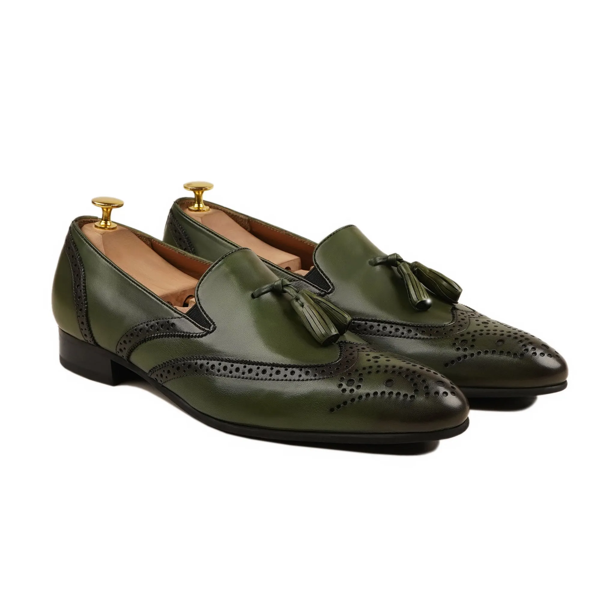 Malmedy - Men's Olive Green Calf Leather Loafer