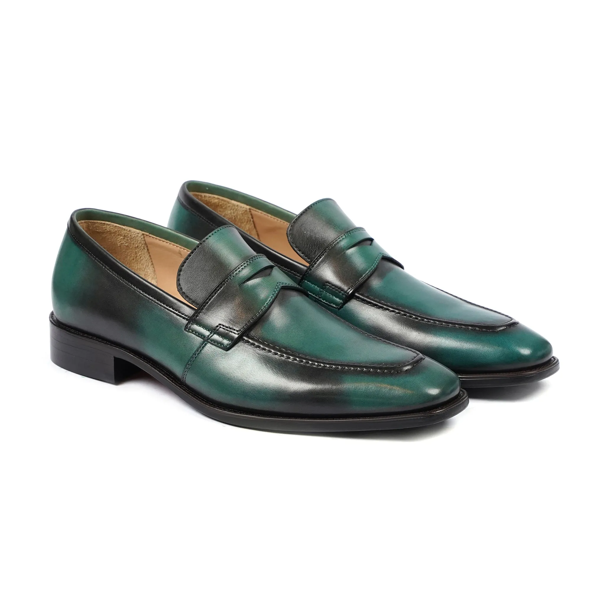 Masquerade - Men's Burnished Green Calf Leather Loafer