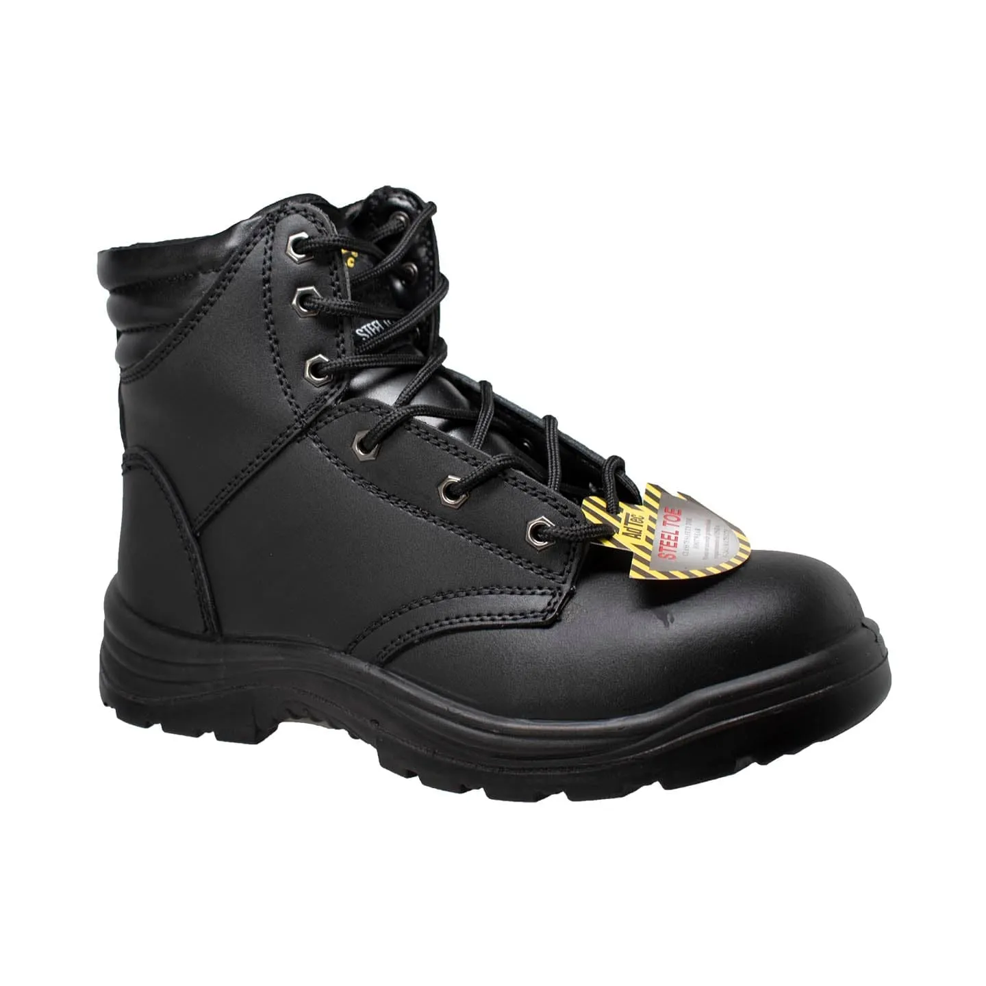 Men's 6" Black Steel Toe Work Boots - 9894