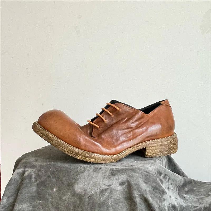 Men's Pleated Derby Shoes