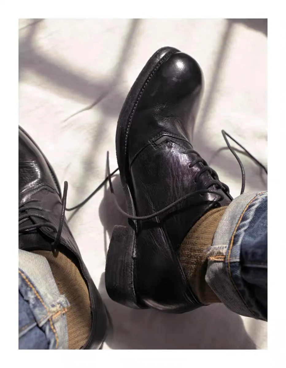 Men's Pleated Derby Shoes