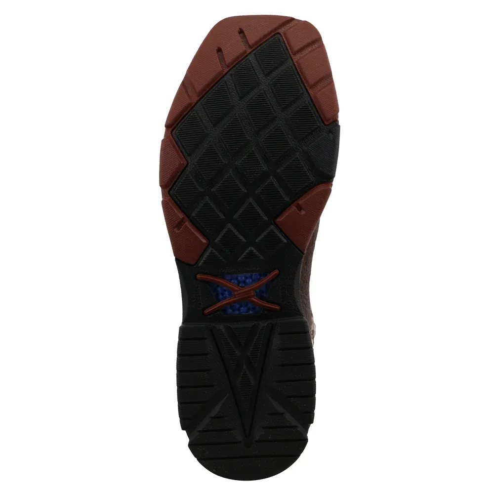 MENS TWISTED X BROWN ELEPHANT PRINT AND BONE ALLOY TOE MXBA006