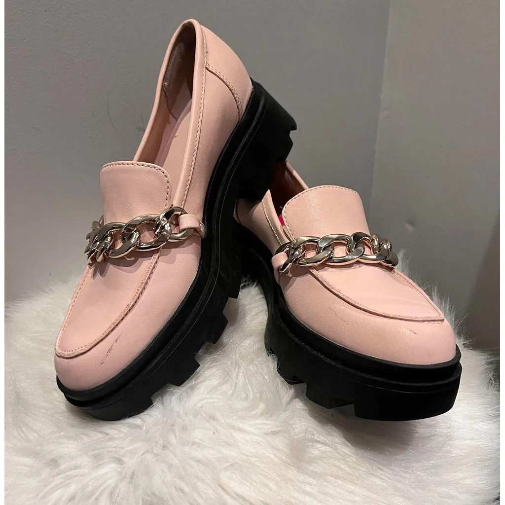 Open Edit Pink Platform Loafers - Size 7