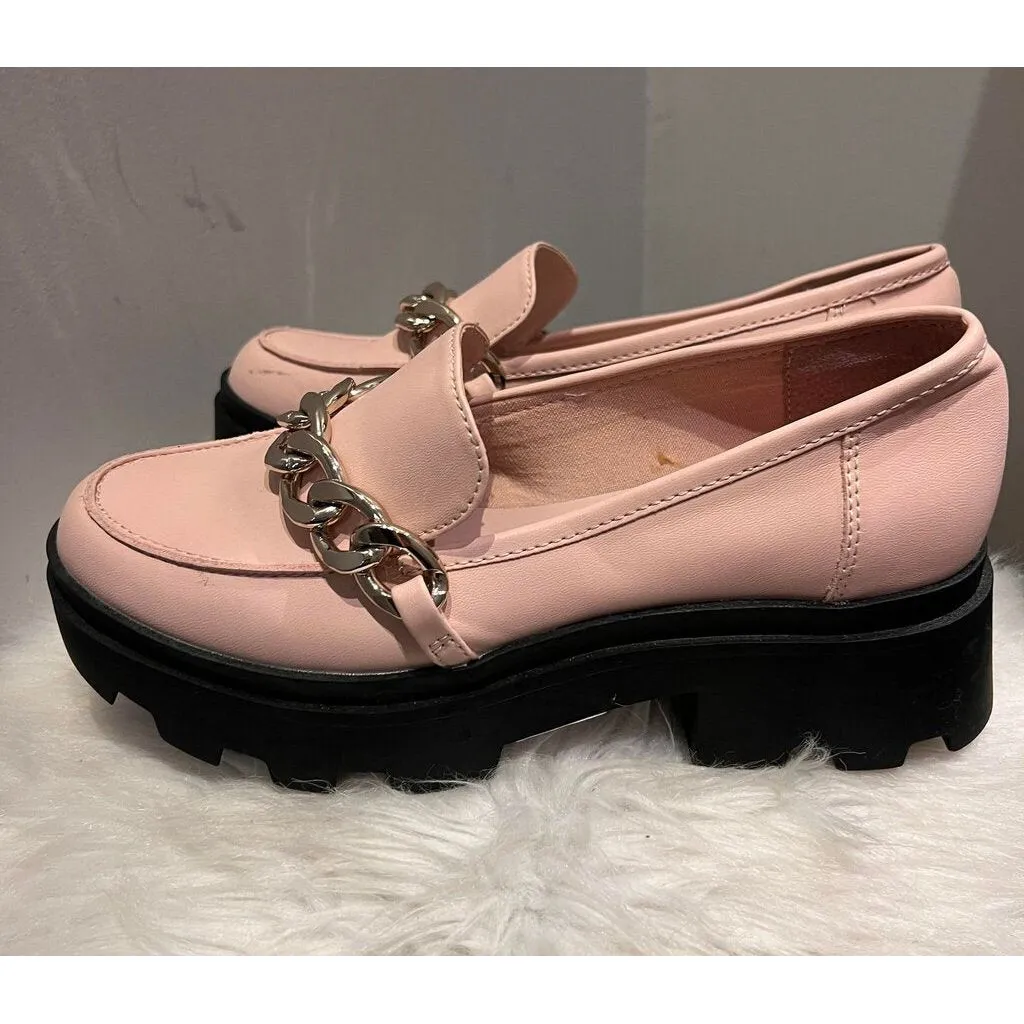 Open Edit Pink Platform Loafers - Size 7