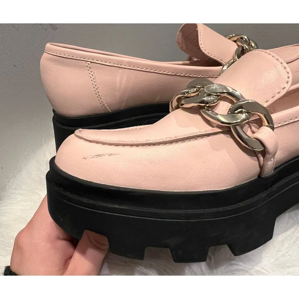 Open Edit Pink Platform Loafers - Size 7