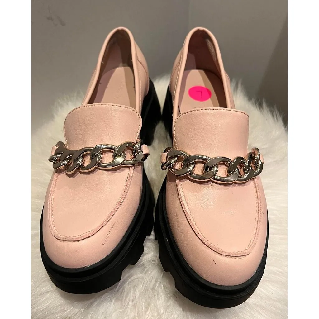 Open Edit Pink Platform Loafers - Size 7