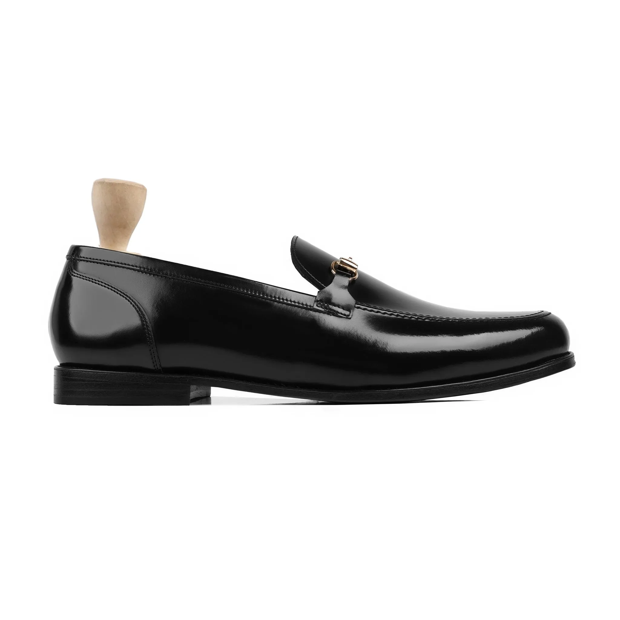 Oscar - Men's Black Box Leather High Shine Loafer