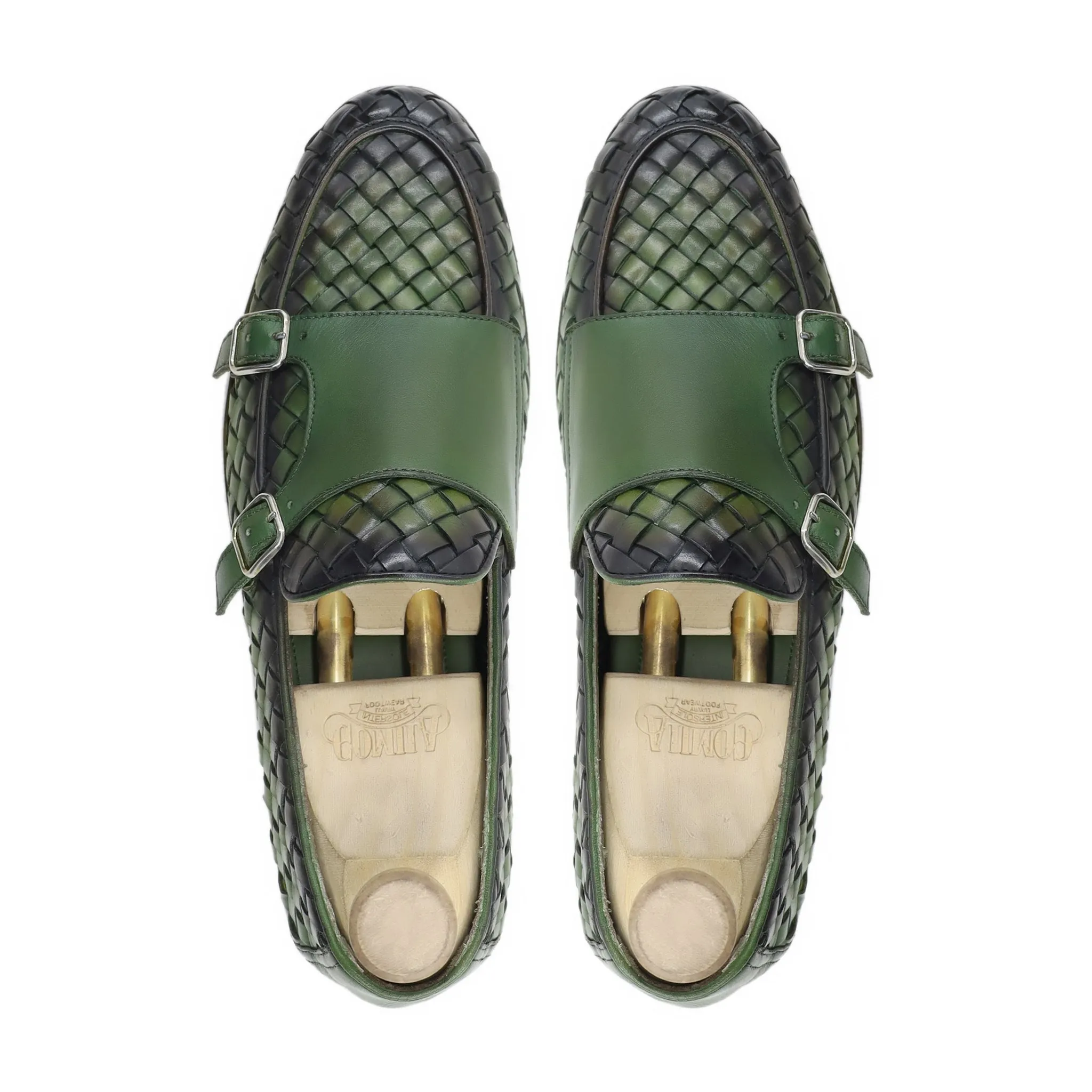 Vorkuta - Men's Burnished Green Hand Woven Calf Leather Loafer