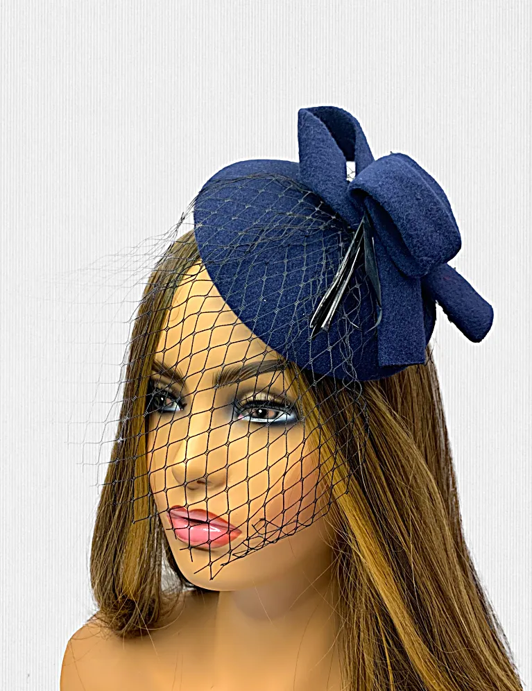 Women's Fascinator Vintage Bridal Wedding Feather Mesh Costume Headpiece Felt Straps