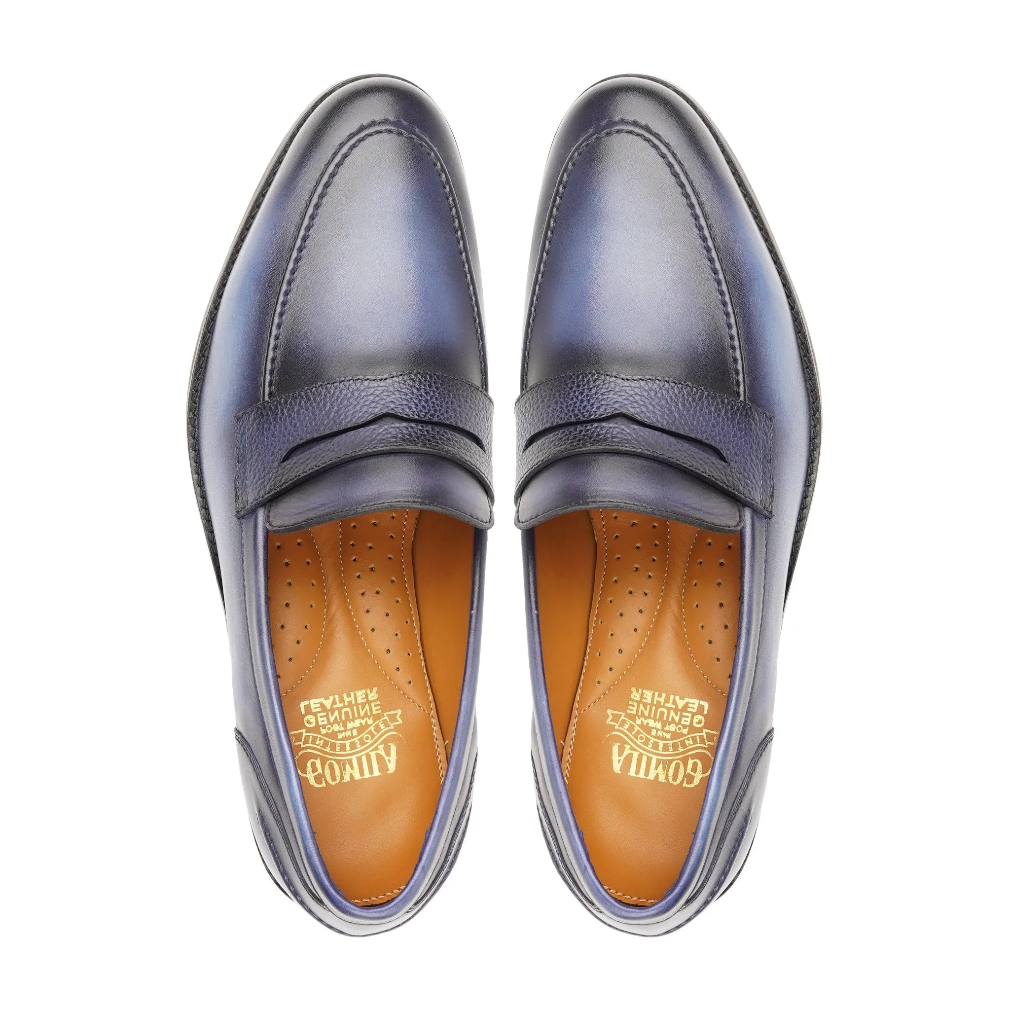 Yasa - Men's Burnished Blue Calf Leather Loafer